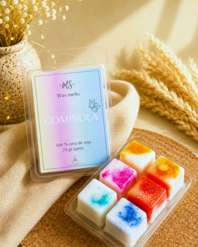 wax melts gominola con fondo cálido