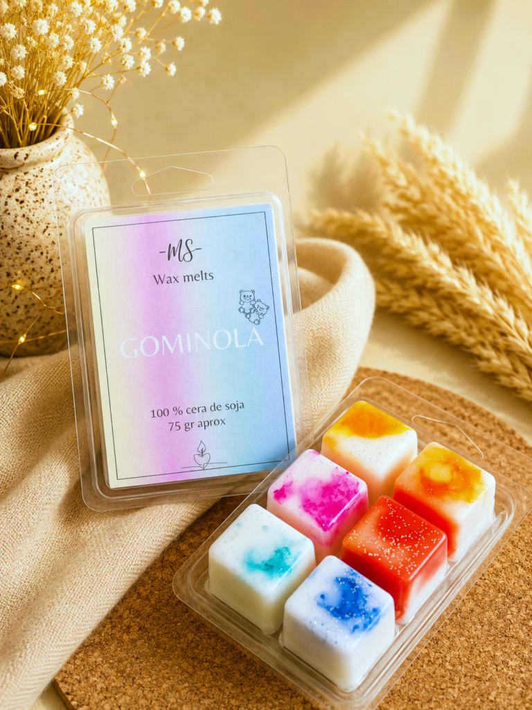 wax melts gominola con fondo cálido