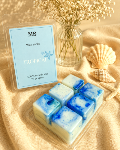 wax melts tropical con fondo neutro