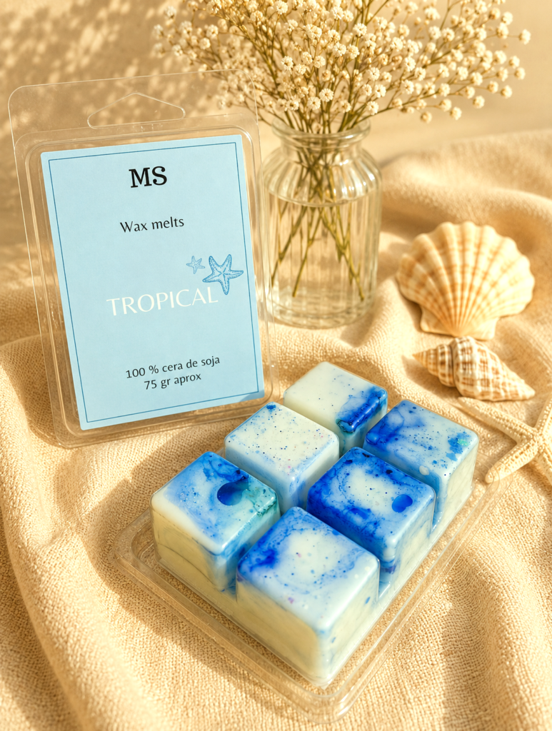 wax melts tropical con fondo neutro